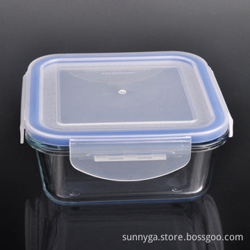 Microwave Safety 0.55 Square Glass Container with 0.55L/380gsm Borosilicate Glass